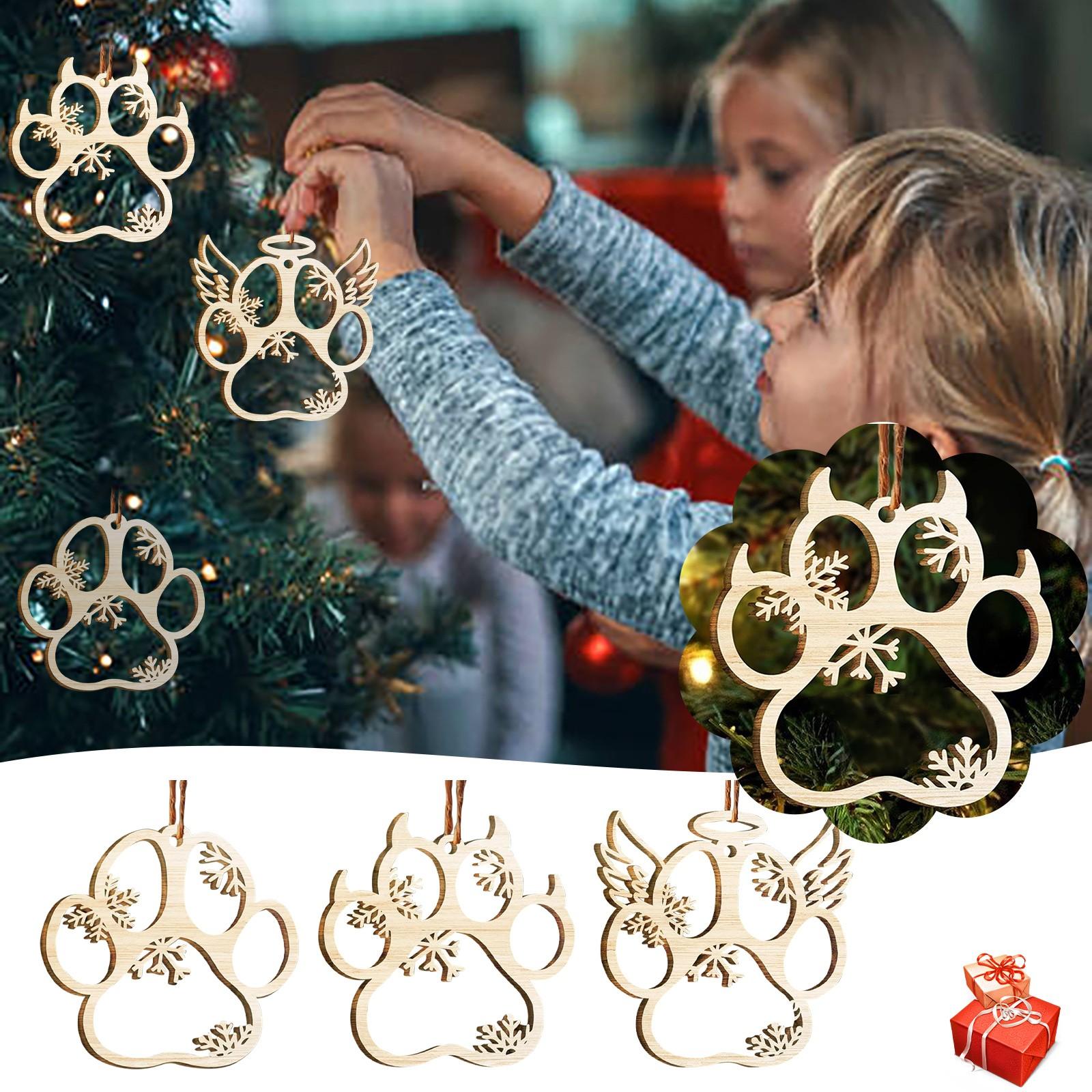 

Dog Cat Three-dimensional Wood Chip Wooden Tag Ornaments
