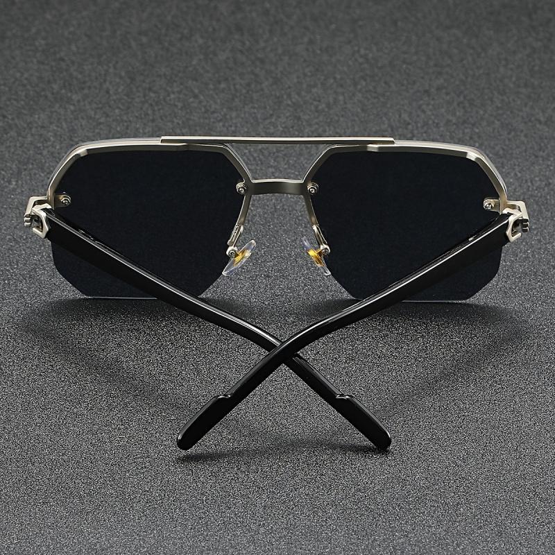 Men's Vintage-Style Fashion Fashion Sunglasses - Zinc Alloy Frame, PC Lenses, Ideal For Hiking, Casual Wear & Outdoor Adventures