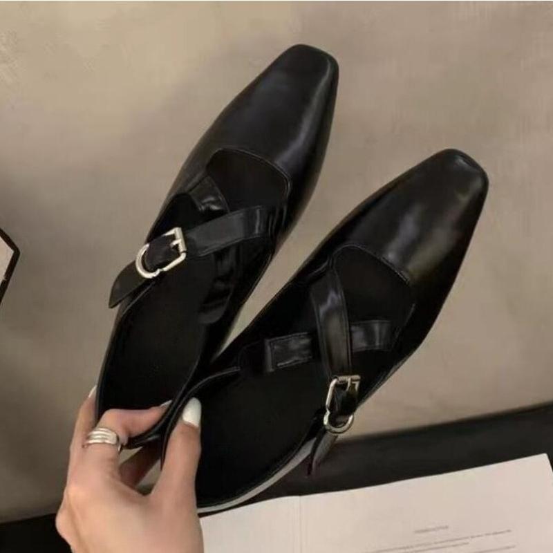 

Woman Ballerina Flats Shoes Round Toe Ladies Tabis Shoes Retro French Mary Jane Dress New Solid Comfortable Shoe Loafers Loafers 35 чорний