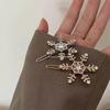 Elegant Snowflake Hair Clips Gold/Silver Rhinestone Barrette  Women Hair Accessories