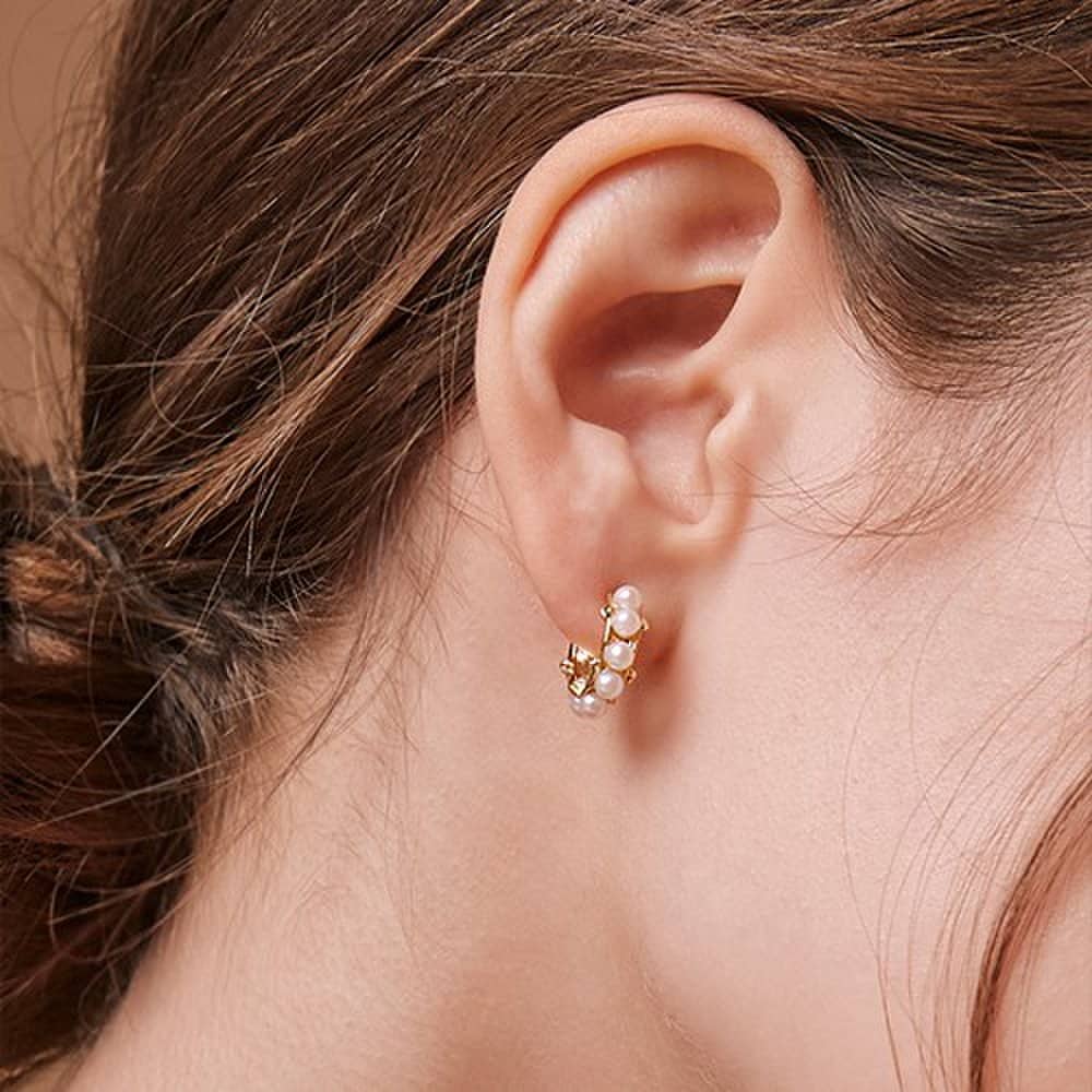 [Hei] Mini Pearl Hoop Earring