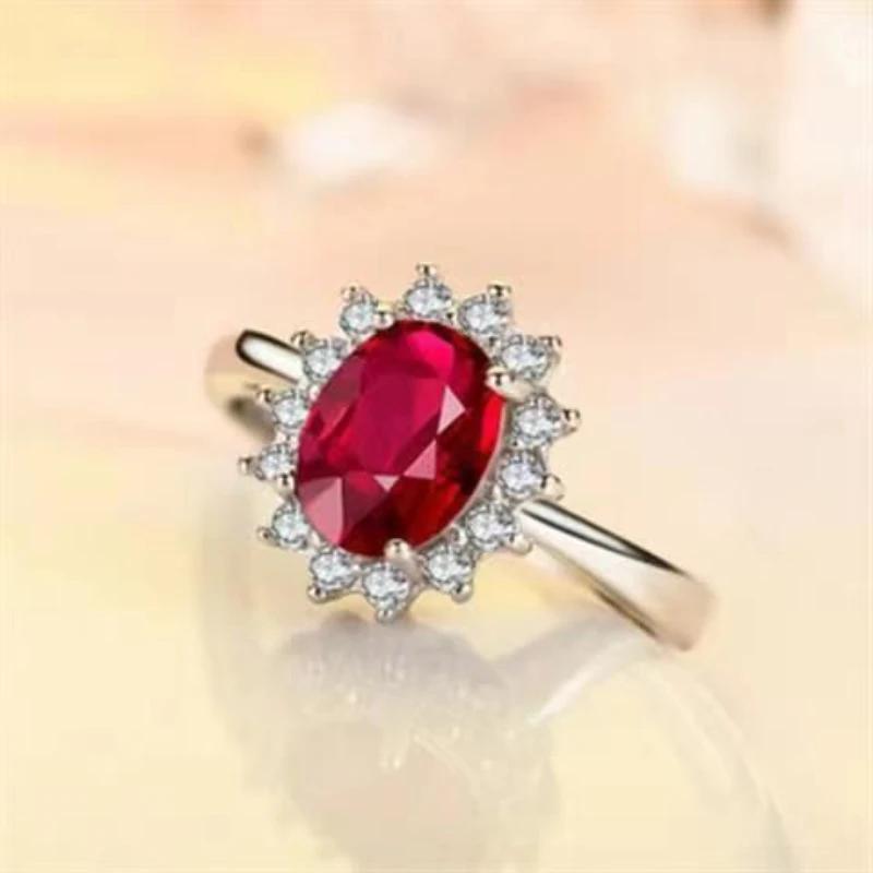 Carat Sapphire Ring Silver Charm Engagement  Ring European and American Fashion Temperament Luxury High Quality