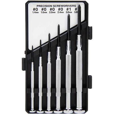 SK11 Precision Screwdriver with 0 1 and 1400N Set, 6-Piece Set, No. (1.4, 1.6, 2.0, 2.4), No. (3.0, 3.8), No.