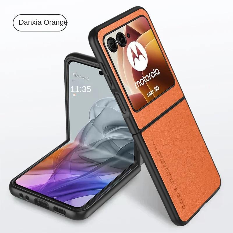 Luxury Premium Leather Cover For Motorola Razr 50 Ultra Moto Razr50 50Ultra 2025 Razr40 2025 Shockproof Hard Plastic Phone Case