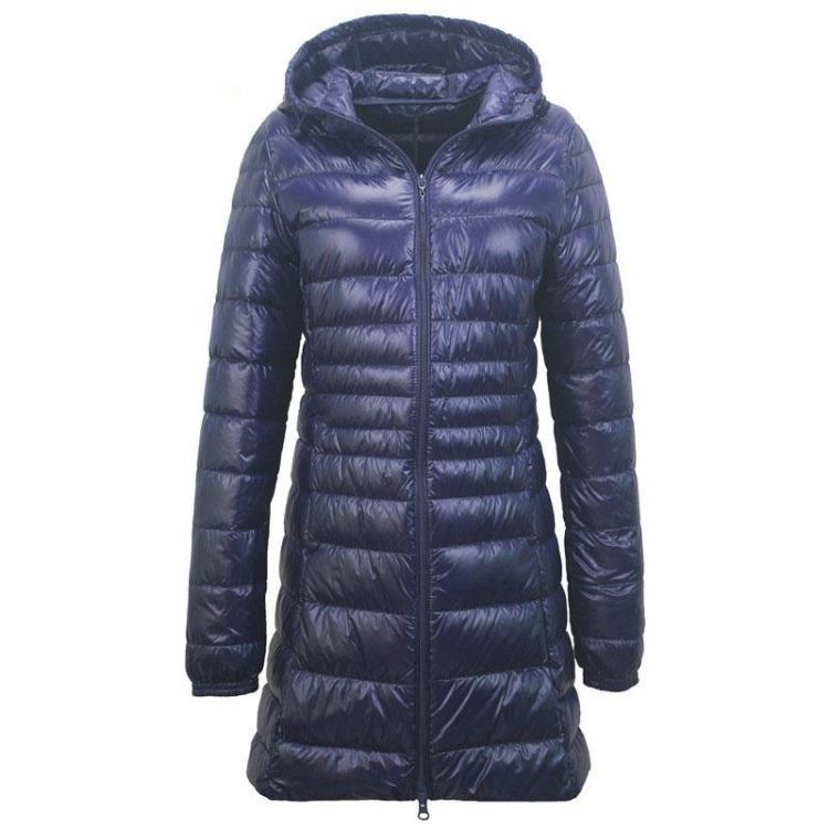 Ultra Light Hooded Long Down Jacket Women Winter Plus Size Coats Female Big Size Down Coat