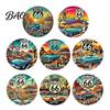 Furniture Protection Coaster 8PCS Coasters, Colorful Wood with Non-Slip Heat Insulation Multi-color Pack Waterproof Drink Holder, for Home Office