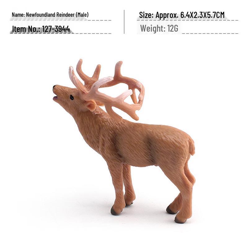 Wild Animal Simulation Set: Reindeer, Brown Bear, Antelope, Beaver, Squirrel, Gray Wolf - Children's Cognitive Ornament