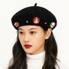 Solid Color Christmas Beret Star Painter Hat Casual Wool Beret  Girl