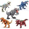 Riesiger Mechanischer Dinosaurier Baustein Stahl Tyrannosaurus Rex Montiertes Allosaurus Modell Spinosaurus Bausteine für Kinderspielzeug