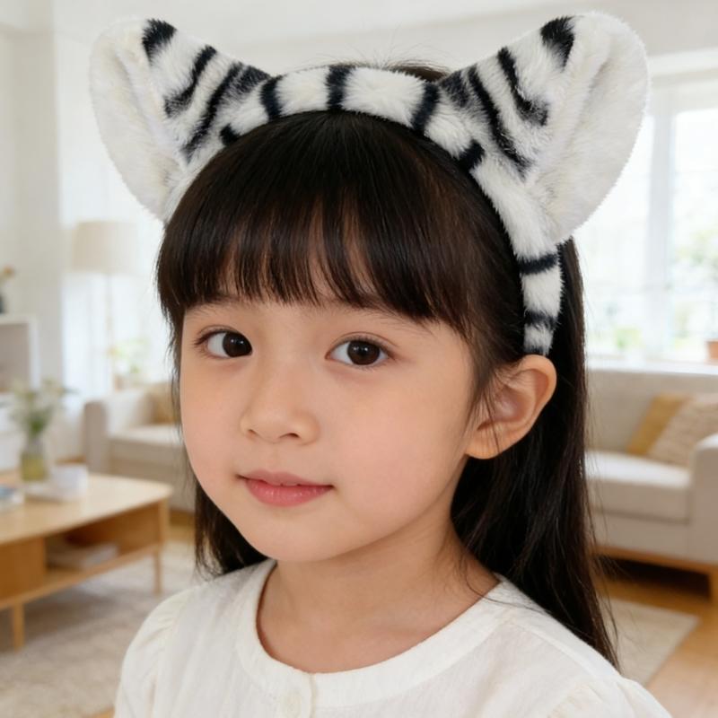 1/3Pcs Kids Zebras Costume Set Zebras Ear Headband Tail Bowtie for Halloween Christmas Cosplay Animal Dressing Up Set