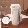 HOOMEY 2025 Ceramic Lined Insulated Travel Mug with Straw