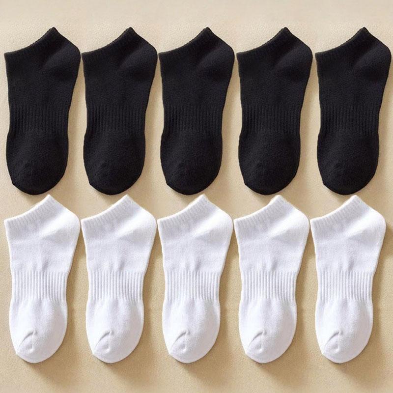 Women's Socks Soft Cotton Breathable Ankle Short Socks Spring Summer Solid Color White Black Anti-slip Boat Sock For Men