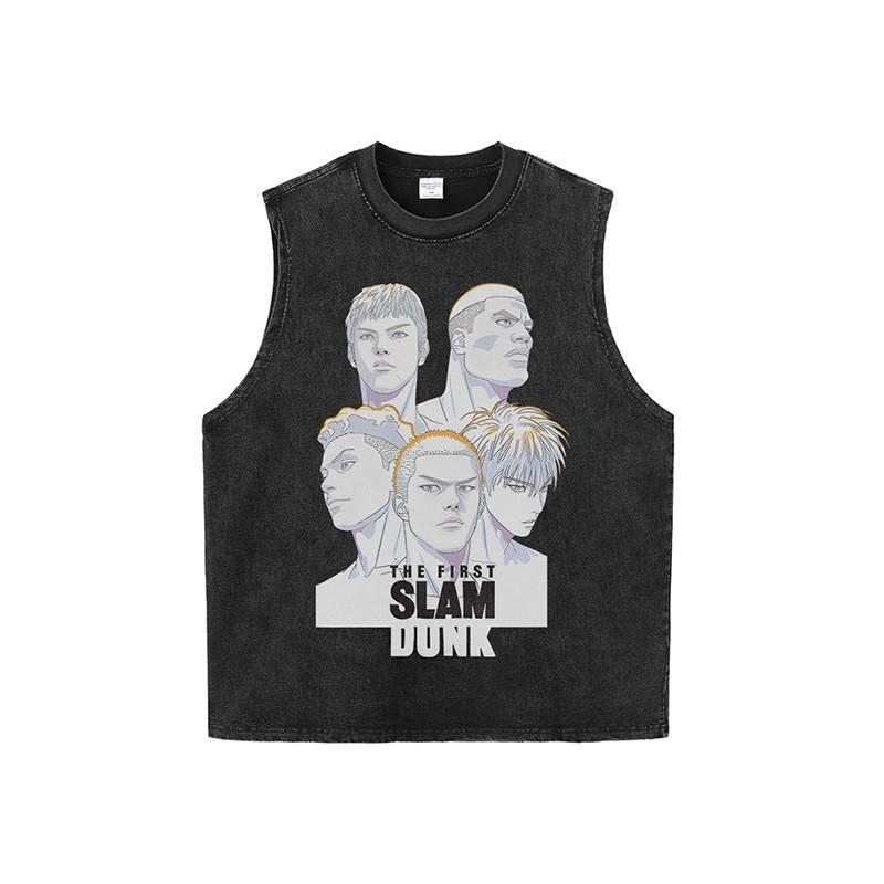 Unisex Vintage Washed Cotton Long Sleeve Tee With Cartoon Print Oversized Fit Streetwear Style