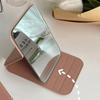 Solid Color INS Desktop Stand Mirror Pu Leather Pocket Make-up Mirror Fold Makeup Mirror  Dormitory