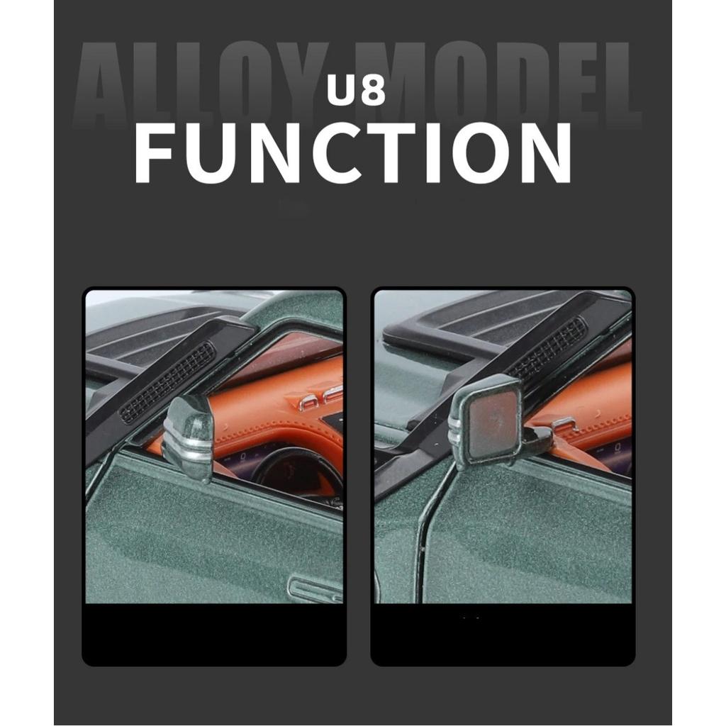 1/24 BYD Yangwang U8 SUV Alloy Car Model Diecast Metal Toy New Energy Off-Road Vehicles Car Model Sound and Light Children's Gift