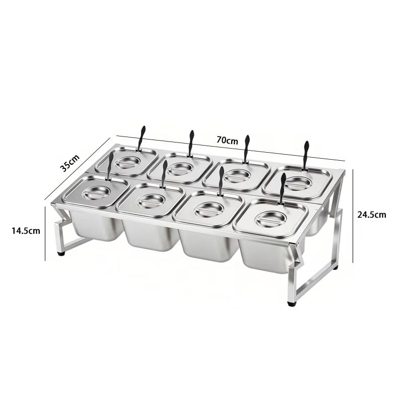 Kangfutao Stainless Steel Divided Seasoning Rack with Lid