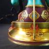 Nepal Tibet Craft Handmade Pure Copper Green Tara Statue Tibetan Buddhist Tantric Painted