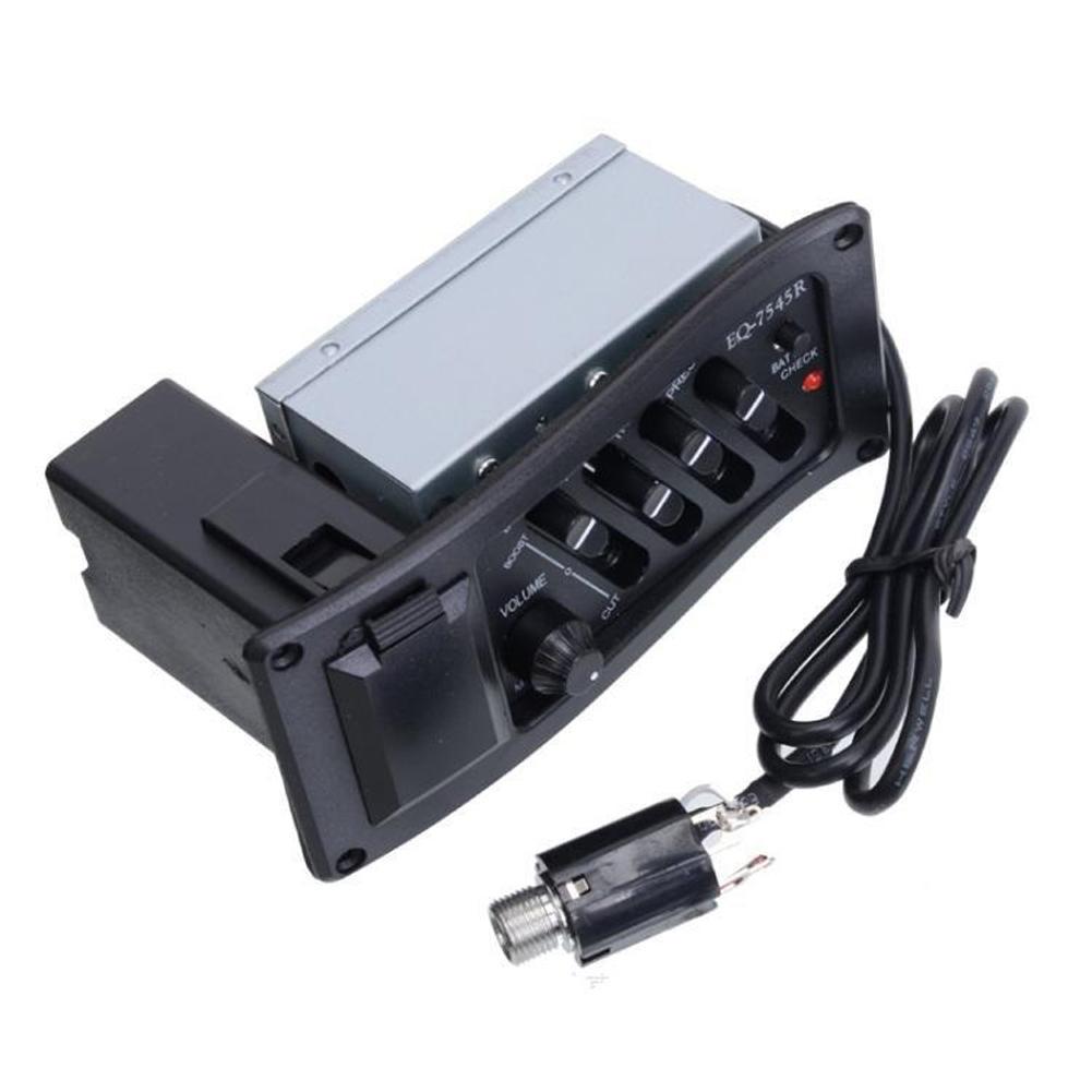 Buy 4Band Eq Equalizer Piezo Pickup Eq7545R Acoustic Guitar Preamp Tuner at affordable prices