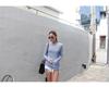 Light Blue Sheer Long Sleeve Casual T-shirt for Women – Sexy and Comfortable