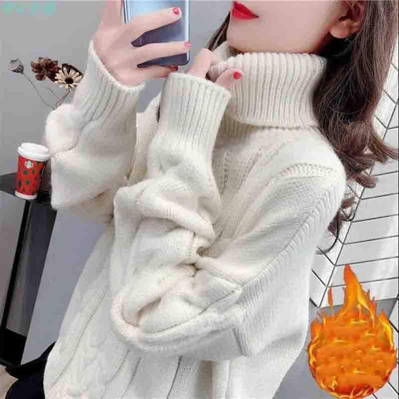 💰Köp billigt online Turtleneck Thick Thread Twist Sweater Women Autumn ...