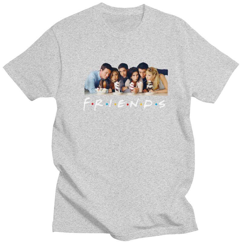 Custom TV Show Friends T Shirts for Men Pure Cotton Tees Tshirts Short Sleeve Fashion Tshirt Clothes