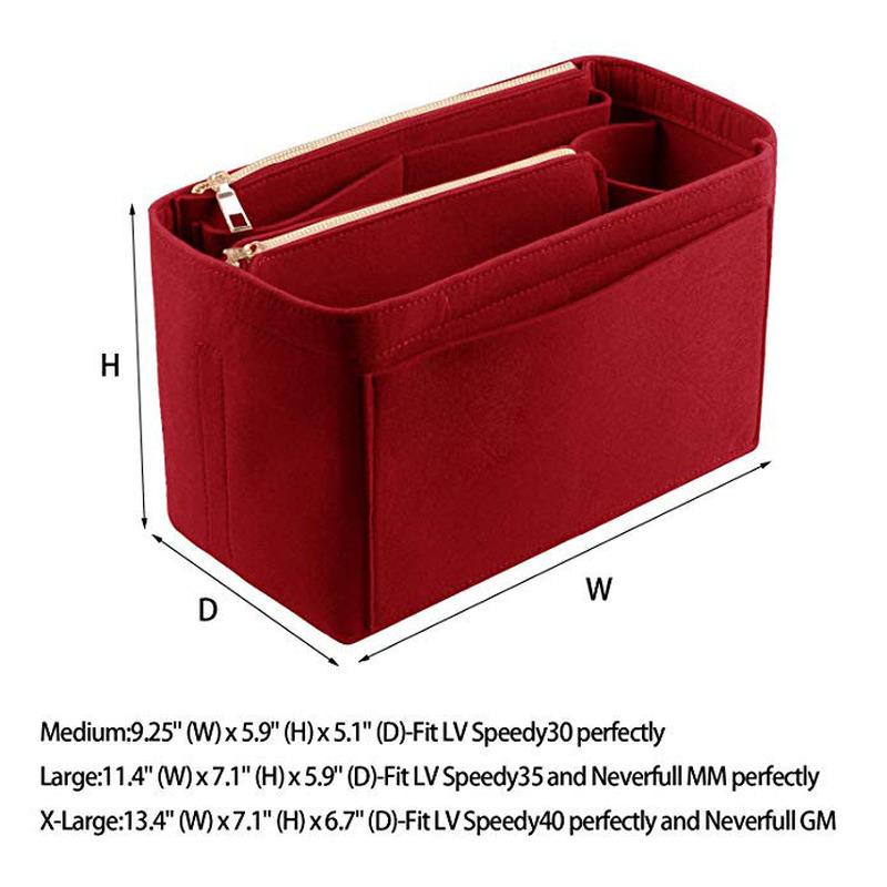 Damen Make-up Organizer/ Filz-Einsatztasche für Handtasche Reise Innentasche Tragbare Kosmetiktaschen Passend für Neverfull