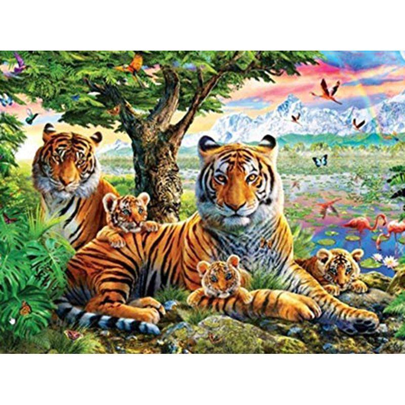 5d DIY Diamond Painting Tiger Animal Full Round Diamond Mosaic For Adults Handicraft Kits Wall Art Home Decoration