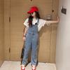 Pantalones vaqueros con tirantes Primavera Verano Monos para niños para niñas Mono vaquero para adolescentes