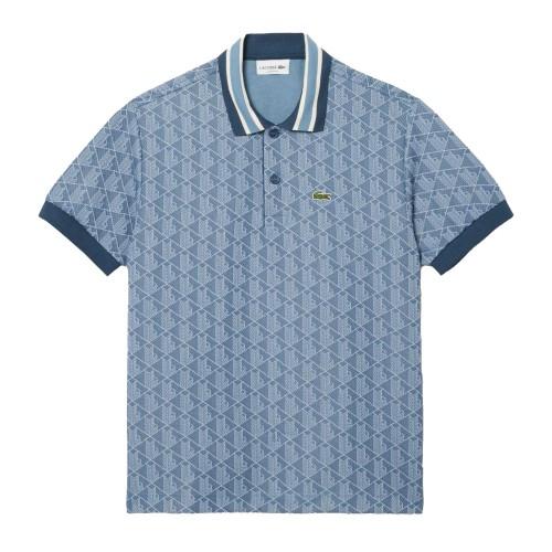 Lacoste Mens Monogram Jacquard Classic Polo Shirt