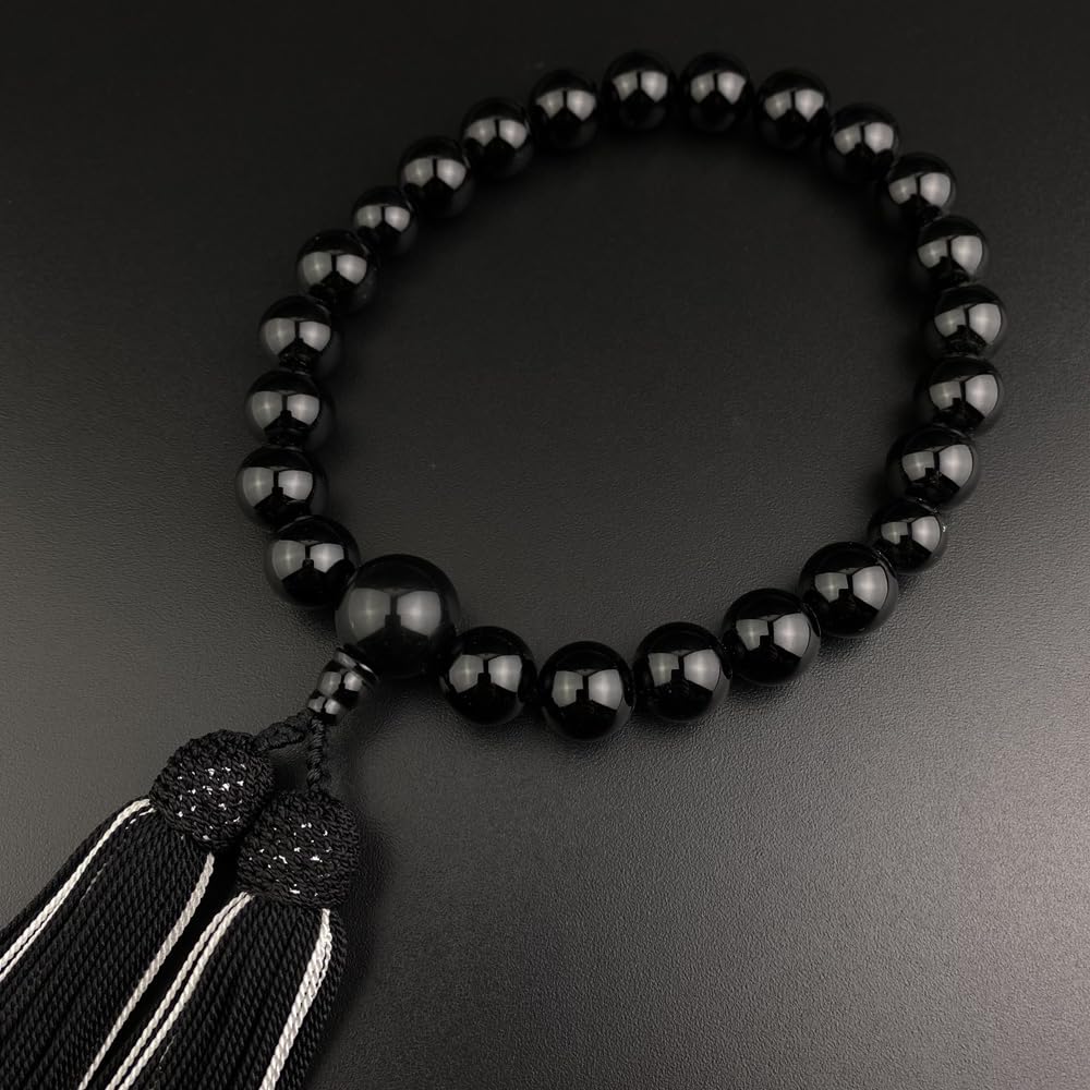 WONDERFUL LOTUS Myo Lotus Flower Prayer Beads for Black and 22 Pure Silk Prayer Beads Bag Informal Prayer Prayer Memorial Suitable for All Sects Black