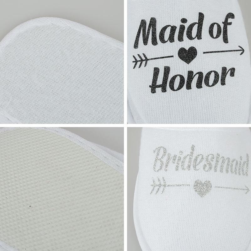 Fashion 20 Pairs Bride & Bridesmaid, Wedding Party Guests Home Slip on Shoes Bridal Party Slippers Open-toe with Golden, Red and Black