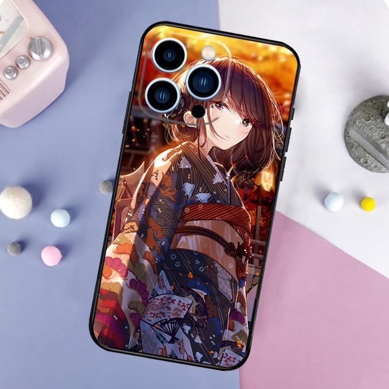 Husă Telefon Mobil Apple IPhone15, Husă Telefon Mobil Geisha Animație Japoneză, Pictată Anti-cădere, Telefon Mobil Anti-cădere Huawei