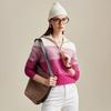 Zhaojun Women's Gradient Pure Cashmere Half-Zip Sweater