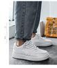 Men's Thick-Soled Black Low-Top Sneakers - Autumn Wear-Resistant, Soft-Soled, Versatile, Height-Boosting & Trendy Footwear for Students.