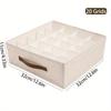 1pc Beige Foldable Storage Organizer Box for Underwear, Bras, Ties & Accessorie Storage Bins