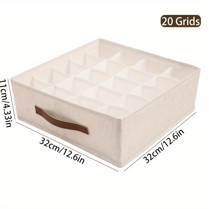 1pc Beige Foldable Storage Organizer Box for Underwear, Bras, Ties & Accessorie Storage Bins