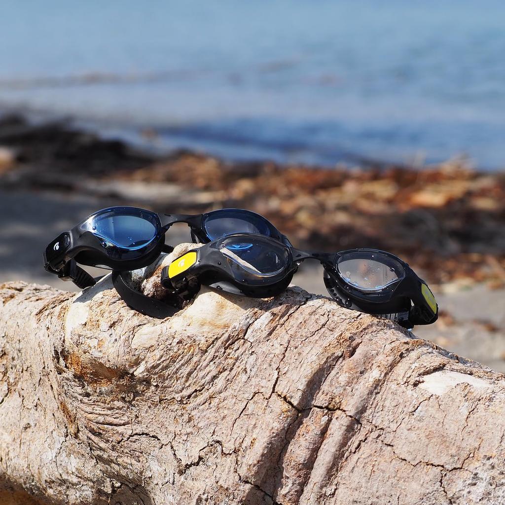Swimming Goggles DELFINA Made in Japan Outdoor Triathlon Racing Goggles with Cushion Fina Approved Model with SWIPE Function V2000SA BLBK [View]
