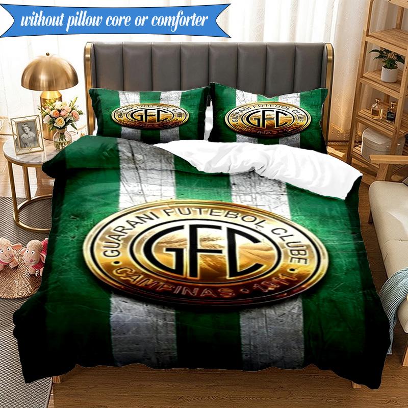 3PCS Football Club Emblem Printed Soft Bedding Set,Including 1pc Duvet Cover And 2pcs Pillowcases Perfect for Bedroom, Dormitory, Fan gift