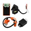 6Pin CDI Module Ignition Coil 4Pin Rectifier Starter Relay Solenoid for 4 Stroke 50cc 70cc 90cc 110cc 125cc ATV