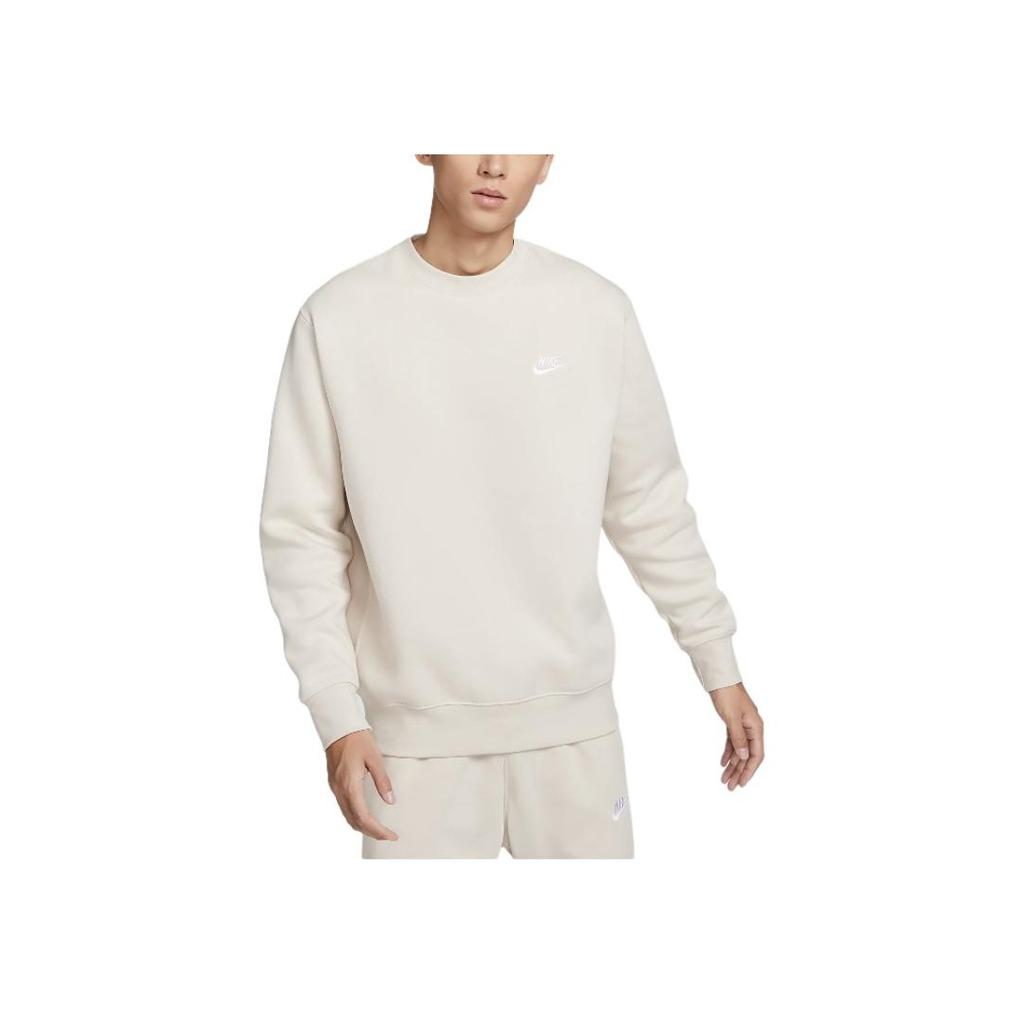 Nike Ropa Deportiva Club Fleece Jersey de Manga Larga para Hombre Sudaderas Blanco Marrón Claro BV2663-104