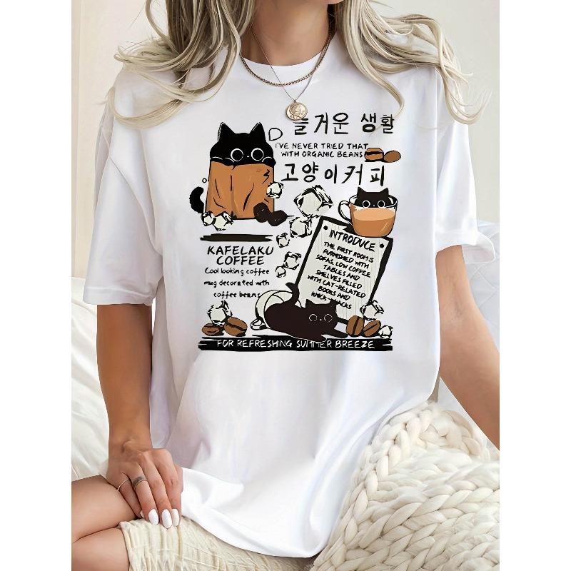 

Женская футболка с принтом мордочки кошки, милый котенок, короткий рукав, круглый вырез, летняя повседневная блузка, топ для любителя кошек S белый