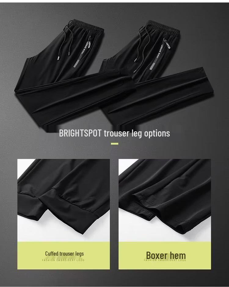 Men's Summer Ice Silk Joggers - High Elasticity, Plus Size, Casual Sports Pants