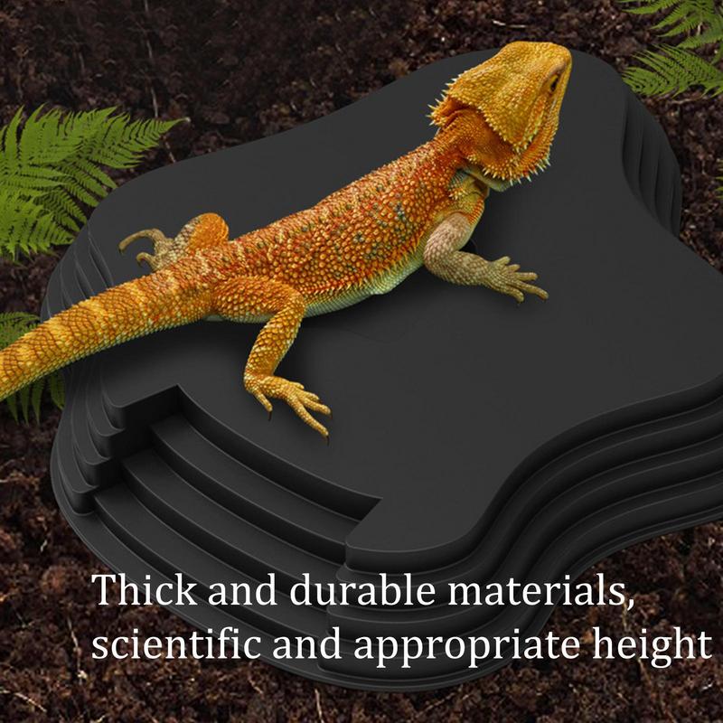 Reptile Dish Turtle Feeding Plate Reptile Habitat Accessories Enclosure With Ramp For Salamander Bearded Dragon Lizard Frog
