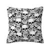 Custom Gothic Skeleton Death Skull Throw Pillow Case Decoracion 3D Printing Sofa Cushion Cover Polyester Soft Pillowslip