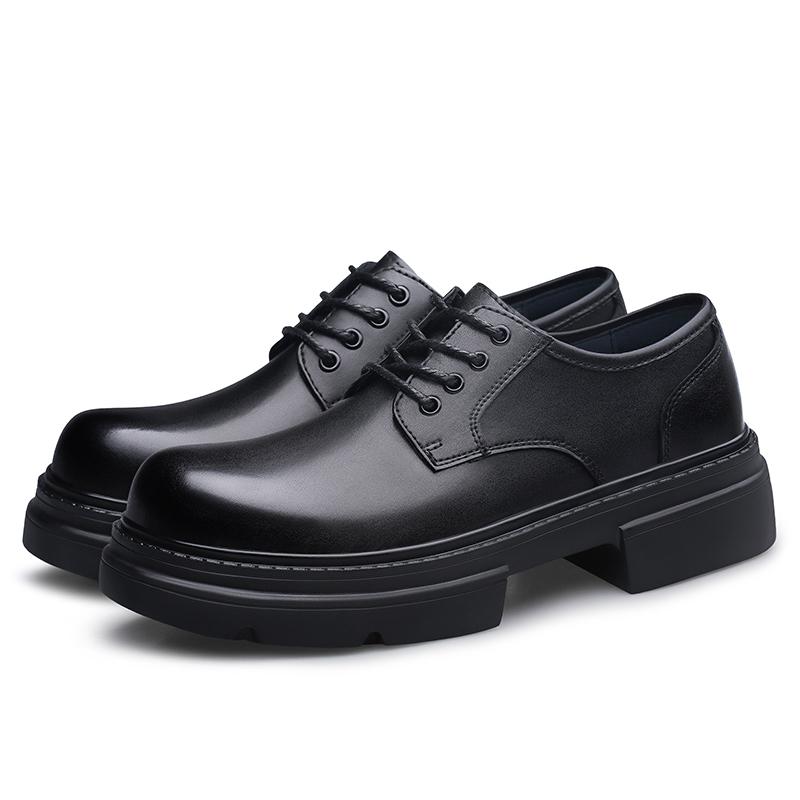 Fashion Designer Men's High-quality Black Thick Soled Shoes Men's Genuine Leather Oxford Shoes Outdoor Lightweight Casual Shoes