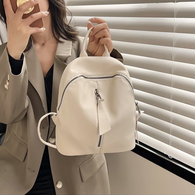 Simple zipper tassel light commuter mini backpack