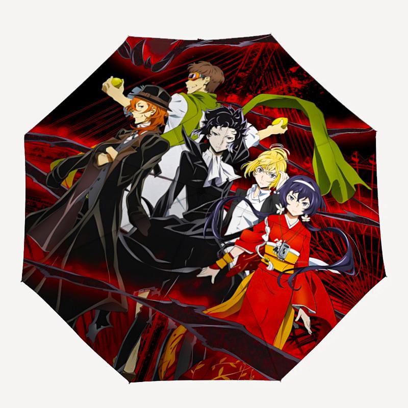 

1pc Bungou Stray Dogs Automatic Umbrella Durable Iron Frame & Plastic Handle, Gift for Men & Women, Sturdy Construction, Best for Christmas, Helloween
