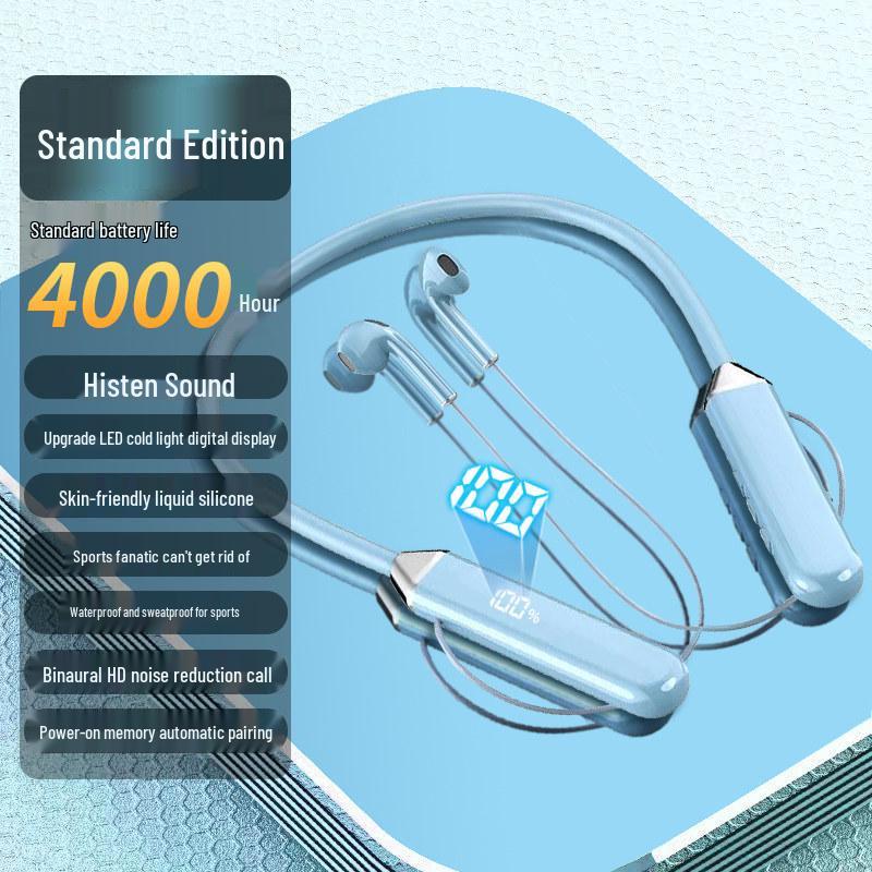 2026 Wireless Neckband Bluetooth Headphones - Comfortable for Long Wear, Unisex, Ideal for Sports, with Large Battery Life