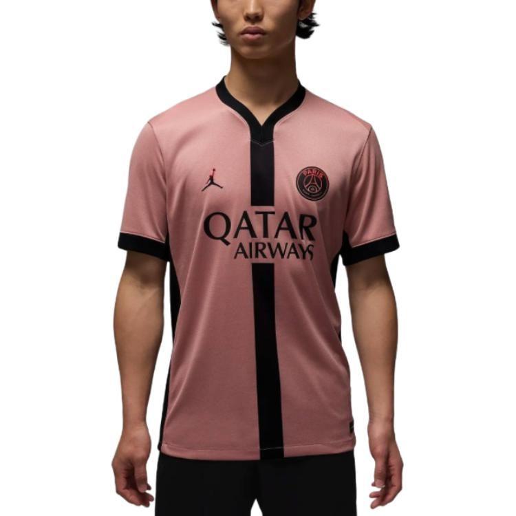 Jordan Dri Fit Paris Saint Germain Soccer Jersey Fan Edition Unisex Rusty Pink/Black/Black FQ2024-686
