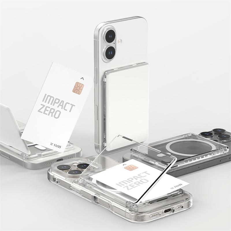 Per Per Iphone Per Samsung Serie Xiaomi Custodia Portafoglio Porta Carte Magnetico Trasparente Per Magsafe Copertura Magnetica Trasparente Supporto Custodia Carte